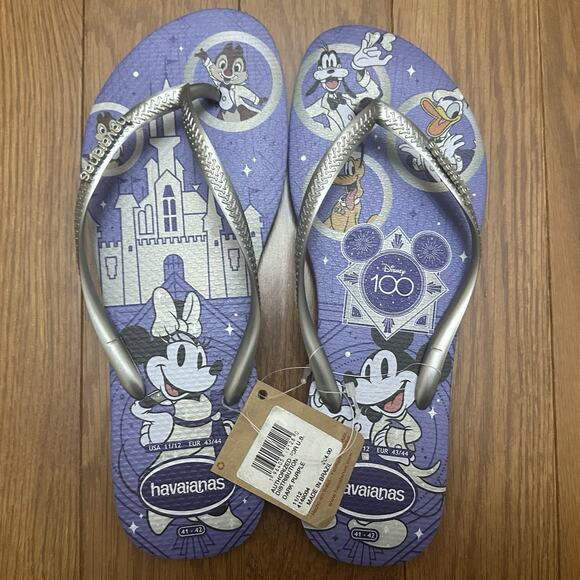Mickey And Minnie Mouse Disney100 Flip Flops by Havaianas size 11/12 NEW - Picture 5 of 7